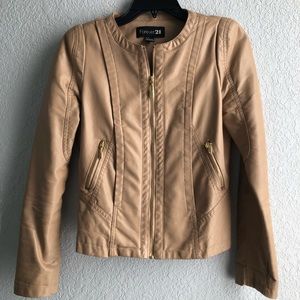 Tan faux leather jacket